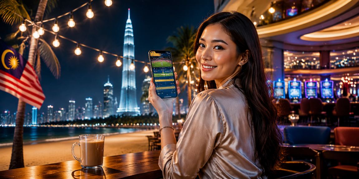 Pengguna Malaysia menggunakan aplikasi pertaruhan e-sukan di Kuala Lumpur pada telefon pintar