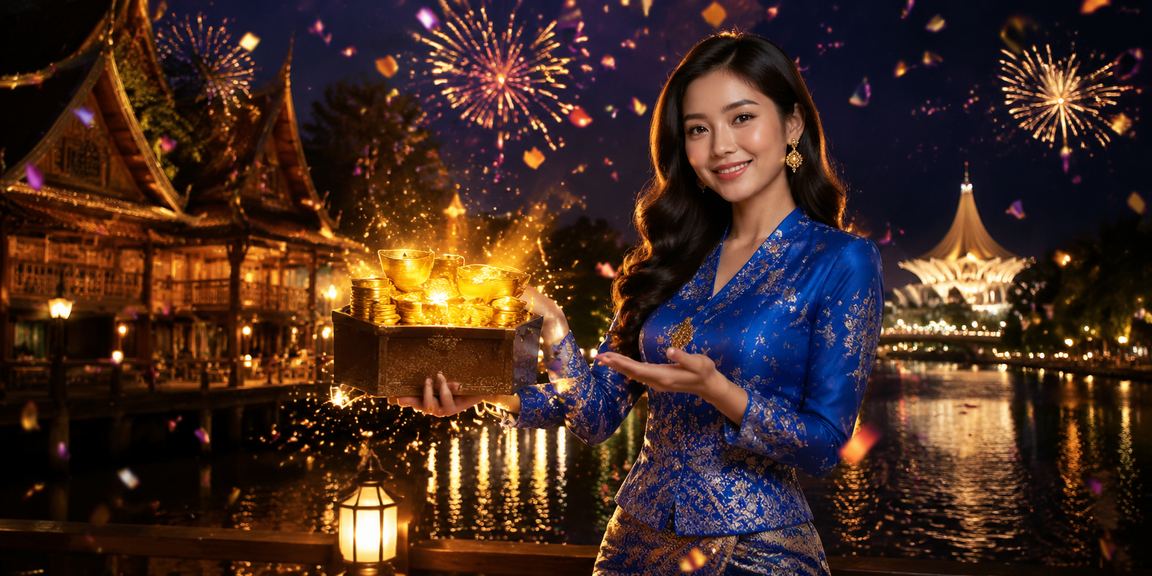 Pengguna wanita Sarawak menggunakan platform pertaruhan dalam talian dengan pakaian tradisional Melayu